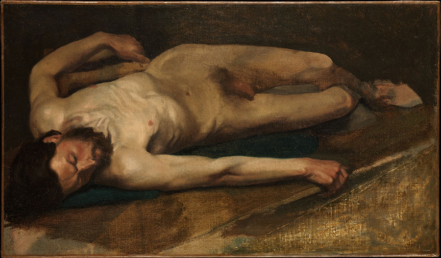 埃德加·德加作品: 《Homme nu couché》男人裸体油画