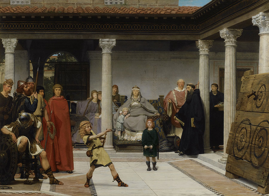 阿尔玛·达德玛作品:克洛维儿子的教育油画
