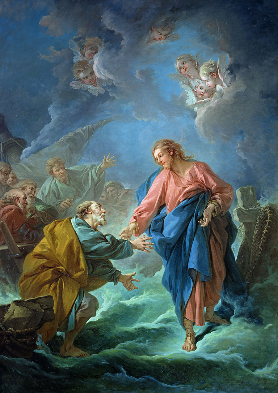 布歇作品:圣彼得试图在水面上行走 Saint Peter Attempting to Walk on Water