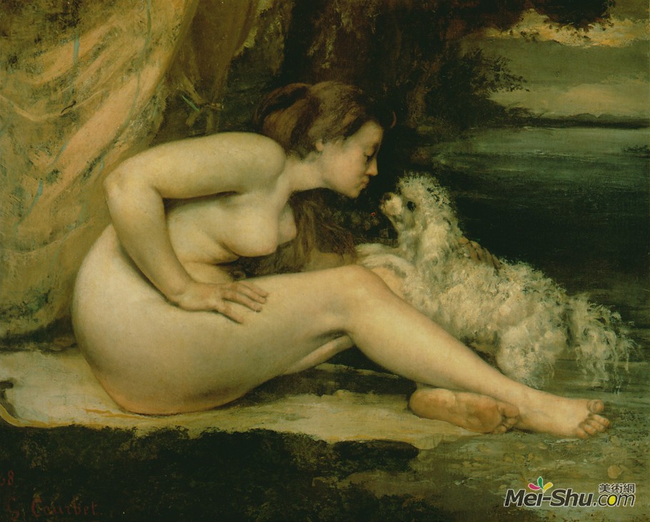 居斯塔夫·库尔贝Gustave Courbet作品 裸女与狗﹝Nude with Dog﹞