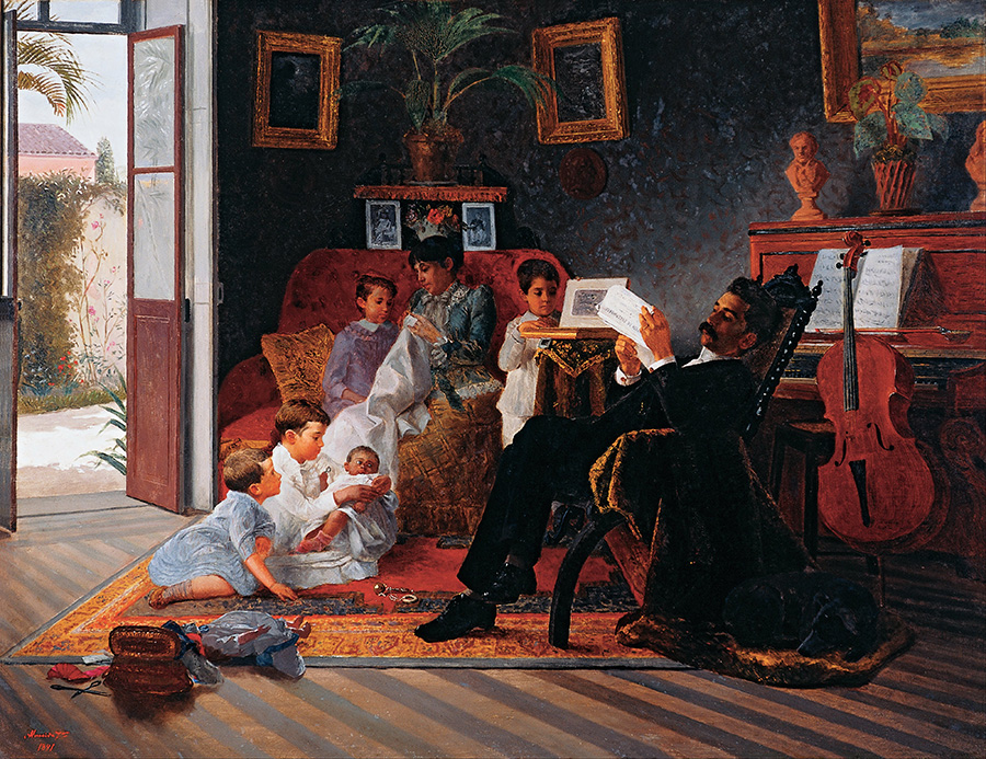 若塞·费尔拉兹·德·阿尔梅达·茹尼奥尔(José Ferraz de Almeida Júnior) Scene of Adolfo Pinto’s Family