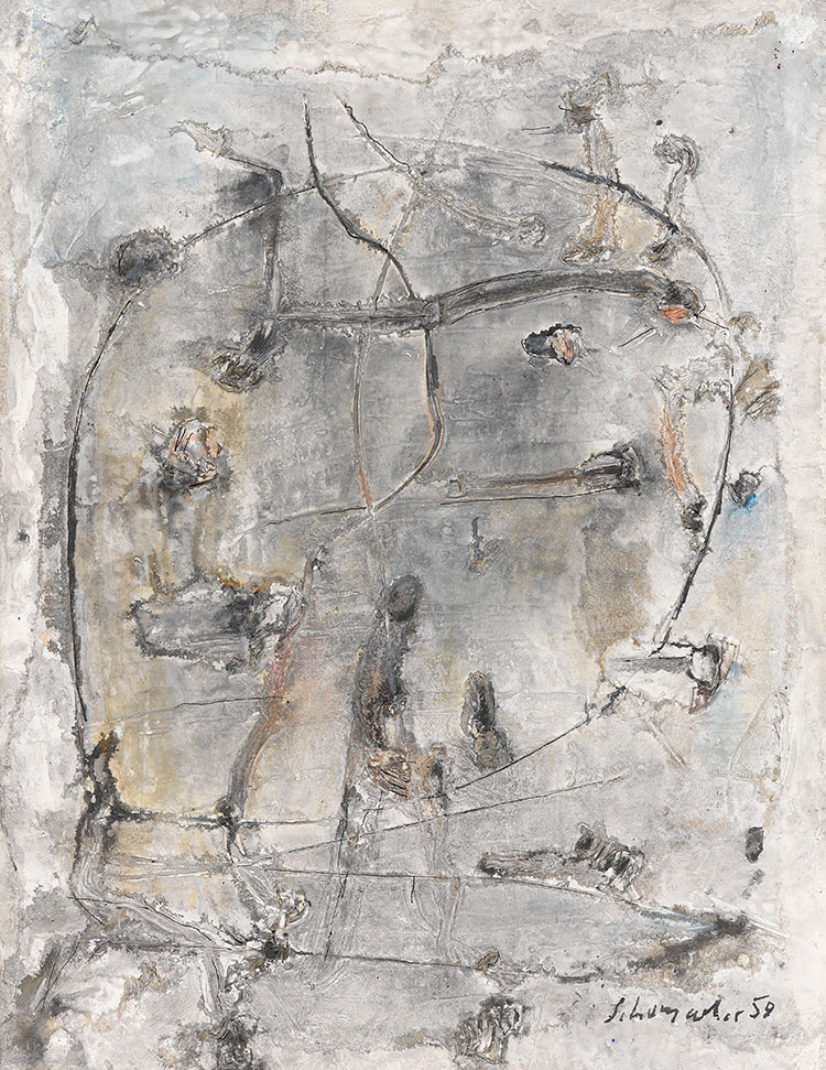 欧美抽象油画 EMIL SCHUMACHER作品:   G-10-1959, 1959