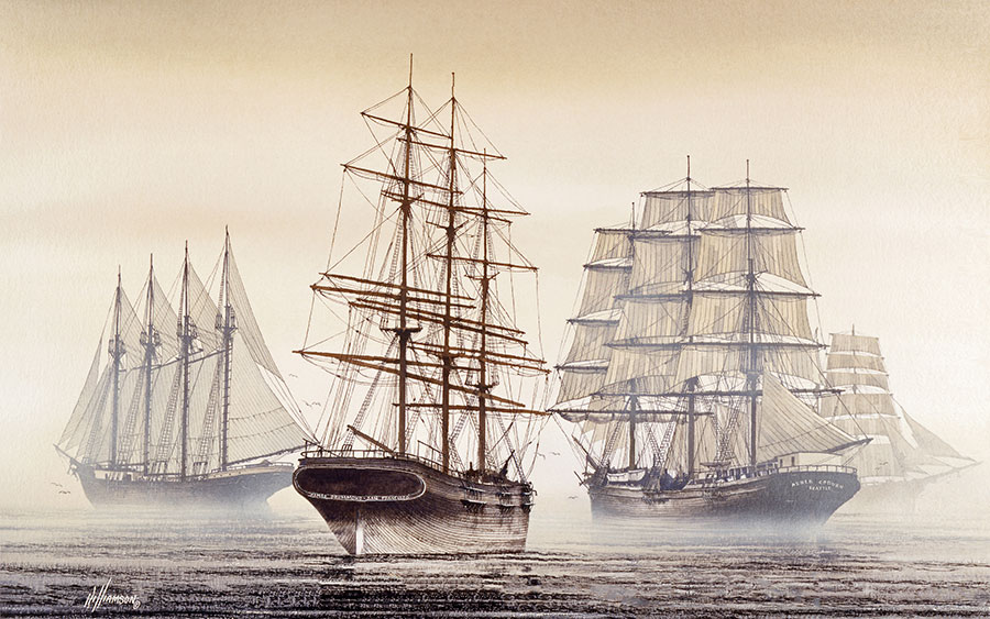 大海帆船油画 欧洲帆船油画 一帆风顺帆船高清素材下载