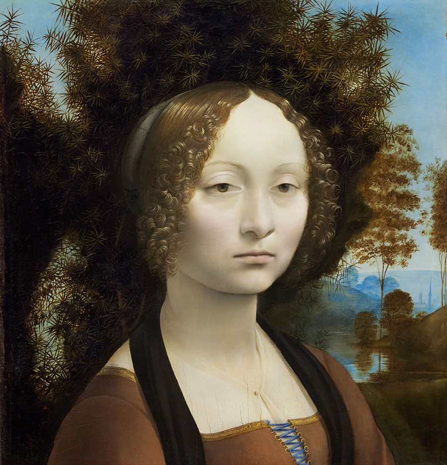 达芬奇最著名三幅女性肖像画 之 《吉内夫拉·德·本奇》