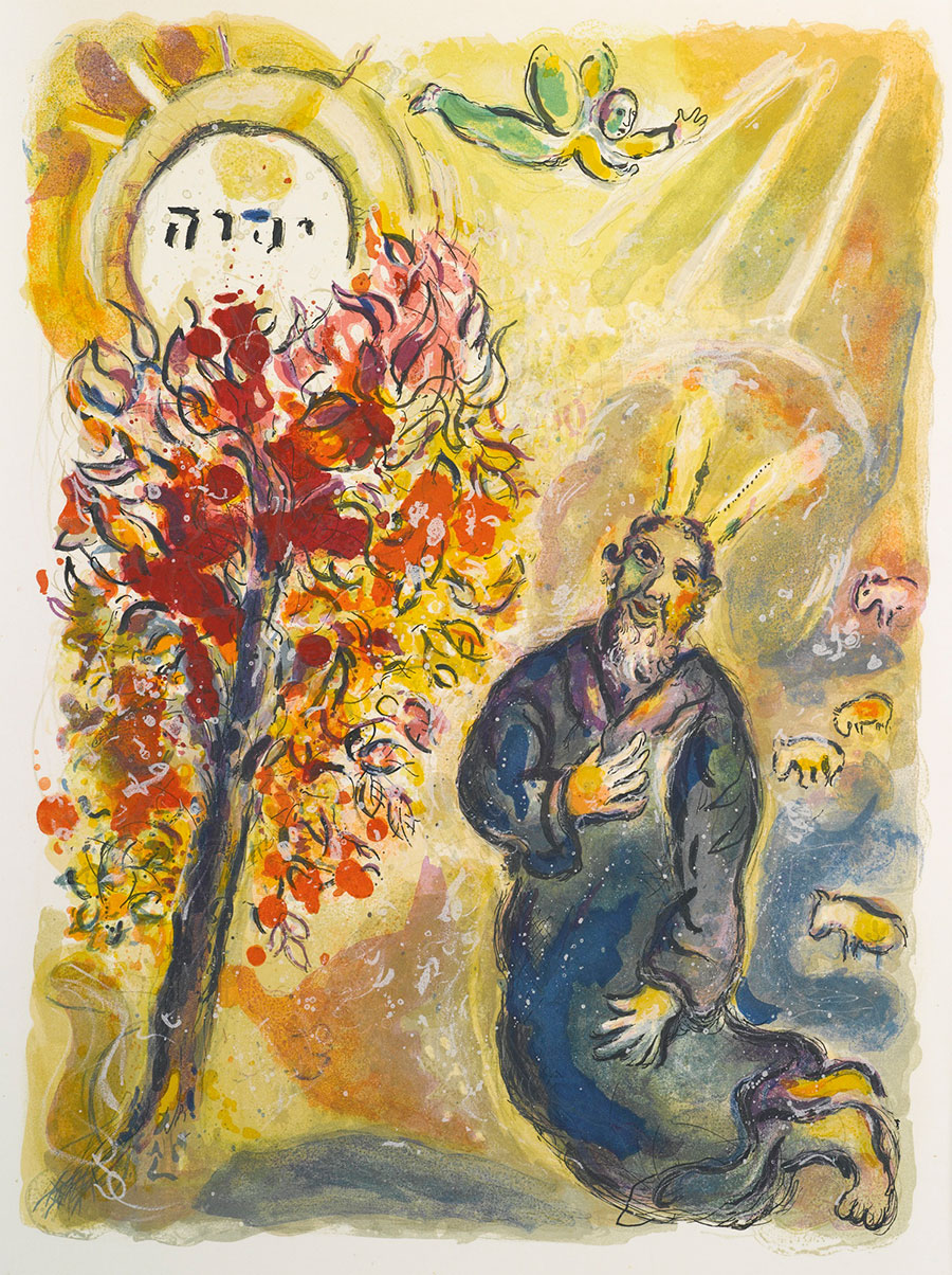 夏加尔油画作品:  红树下的男人  高清大图下载