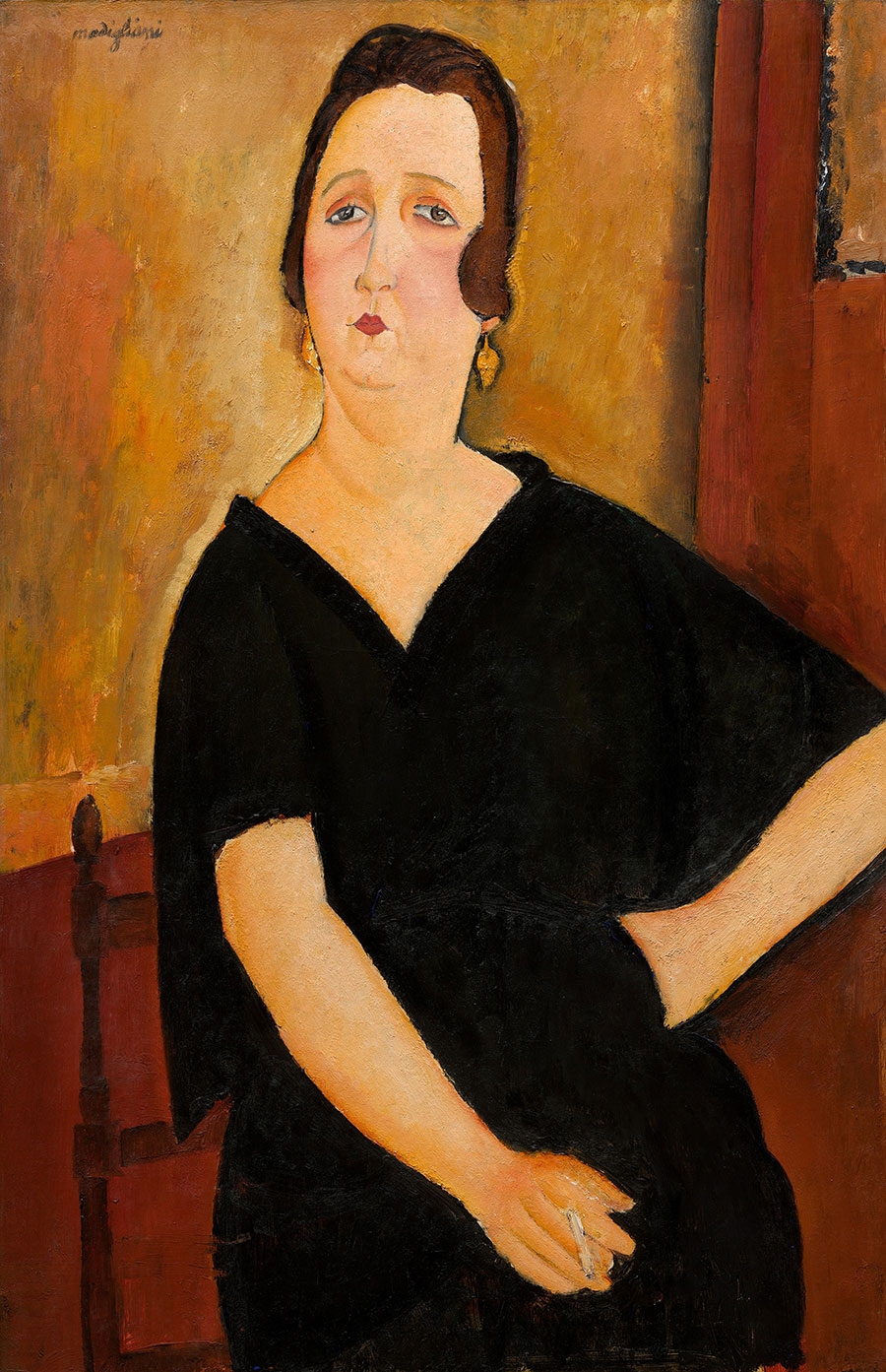 莫迪利亚尼作品: Madame Amédée (Woman with Cigarette)