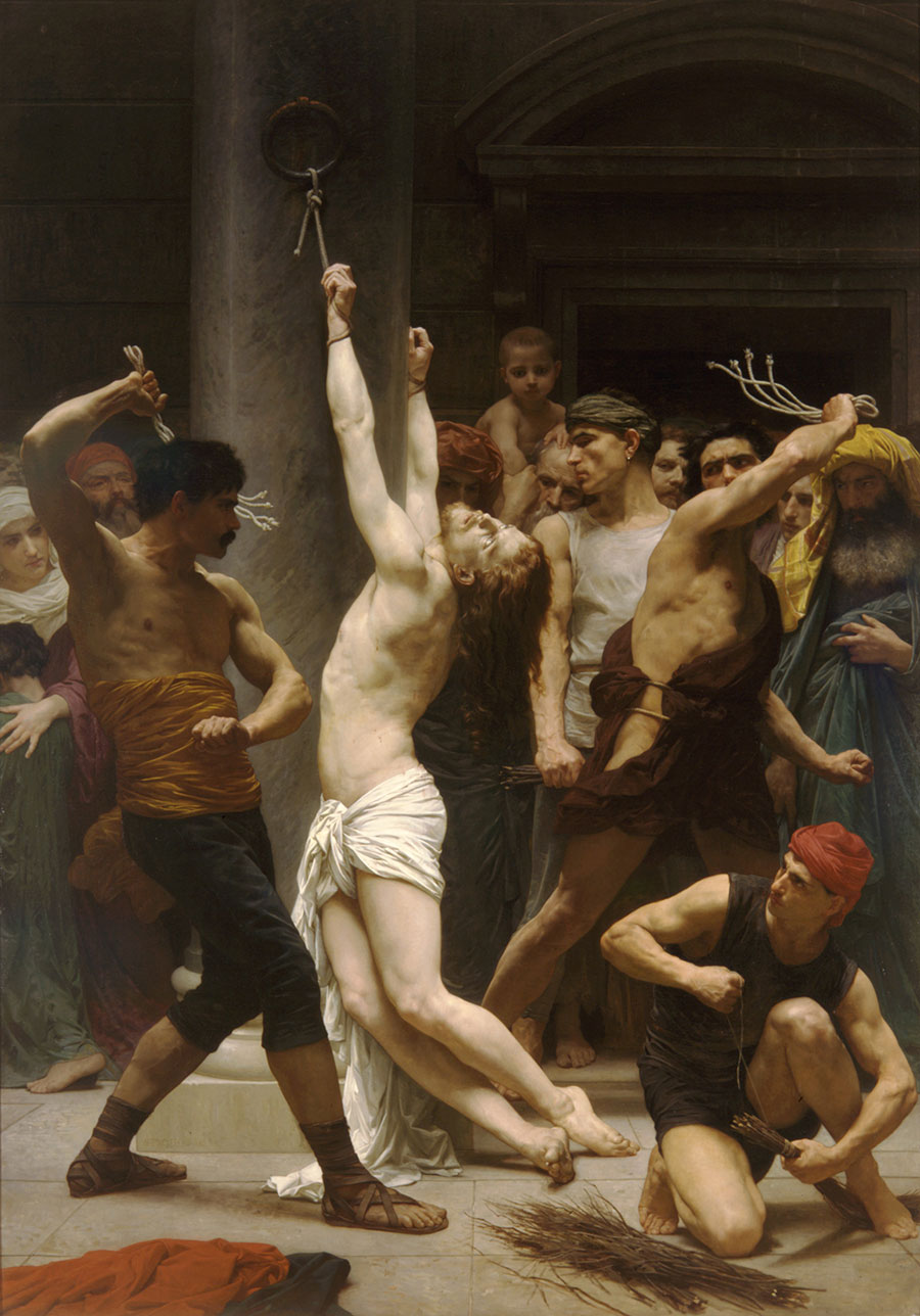 布格罗油画:被鞭打的基督