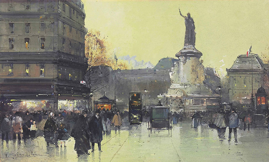 尤金加林拉洛作品: 巴黎街景 广场