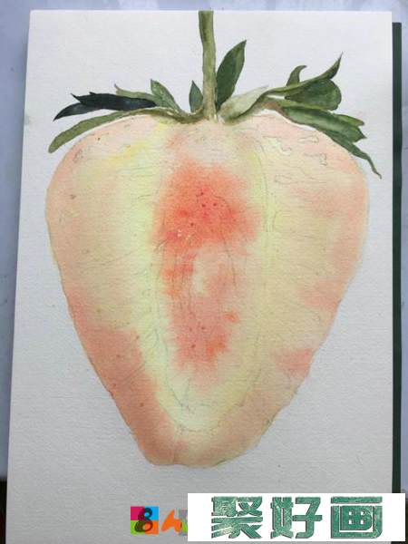 半颗草莓水彩画