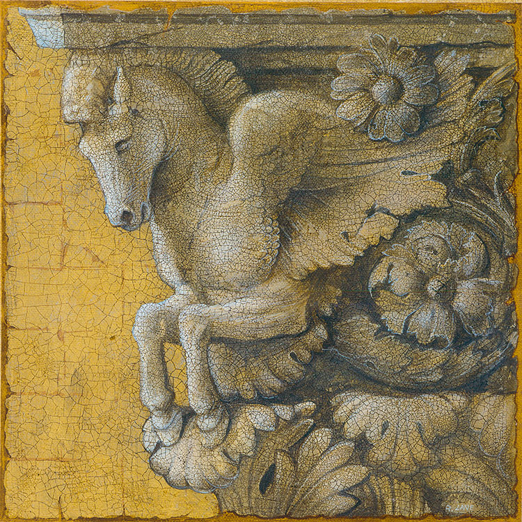 裂纹背景的罗马柱装饰画素材下载 B