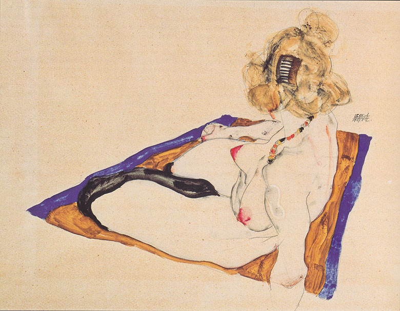 席勒作品: 丰满的裸女油画欣赏