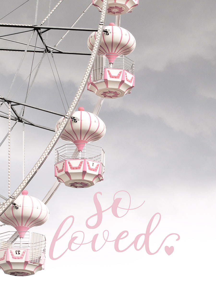 创意装饰画设计:粉色的爱情主题素材下载  D 摩天轮摄影