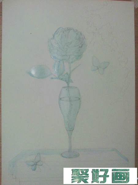 水彩临摹油画玫瑰静物绘画步骤过程 - 绘画吧2