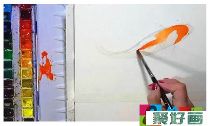 水彩画动物：手绘金鱼绘画步骤