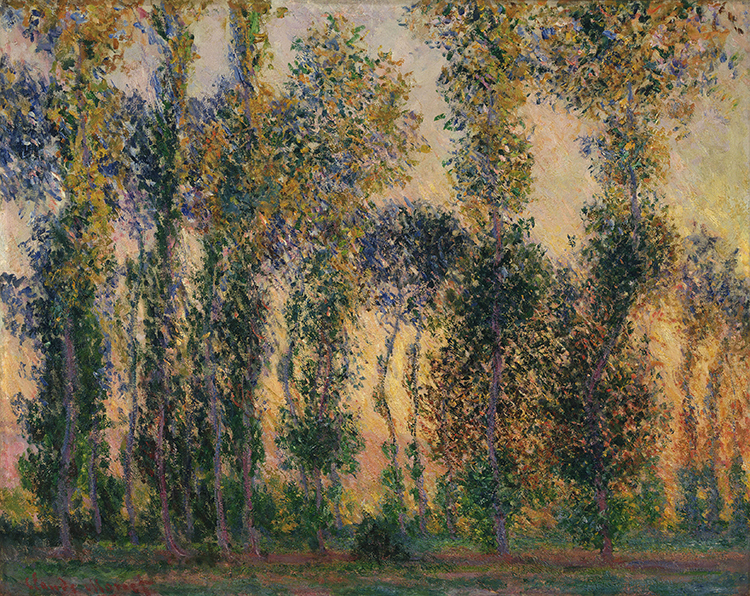 莫奈风景画 吉维尼的杨树 Poplars at Giverny 高清大图下载