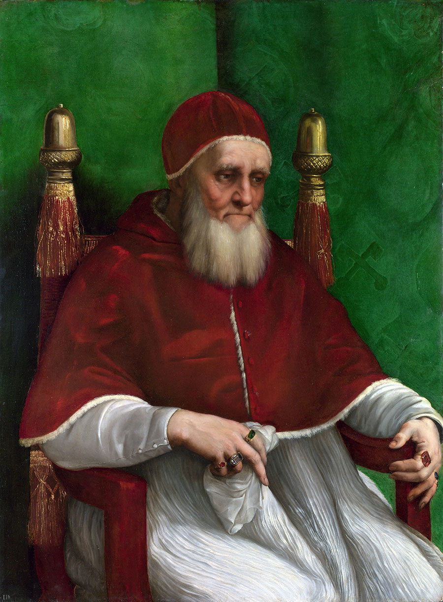 拉斐尔作品:教宗尤利乌斯二世 portrait of pope julius II