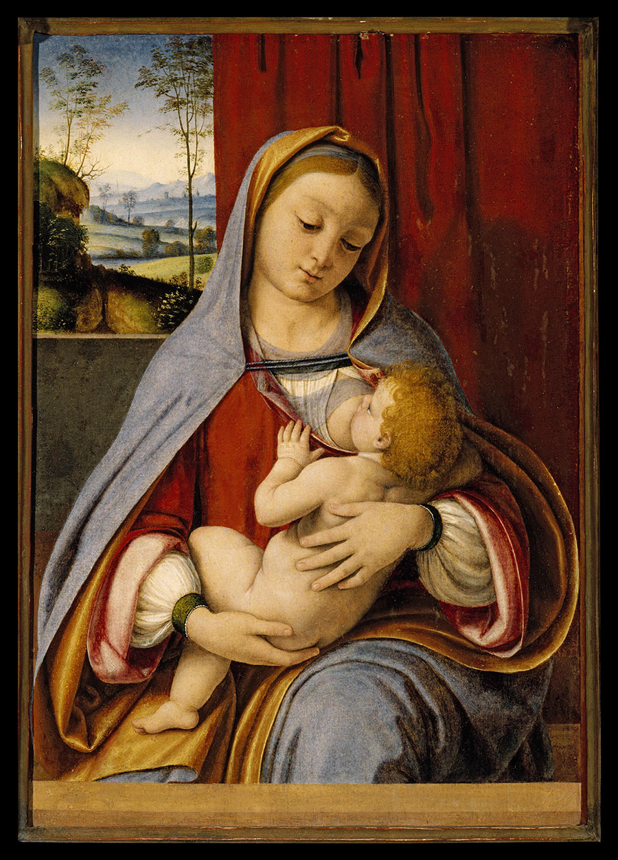 达芬奇作品 哺乳圣母 高清古典油画大图下载