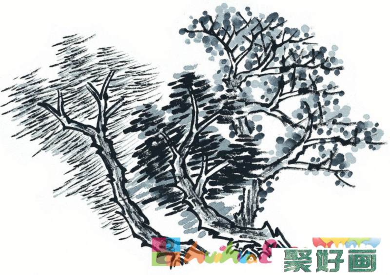 古树<a href=../zhonglei/zhongguohua/xieyi/ target=_blank class=infotextkey>水墨画</a>图片