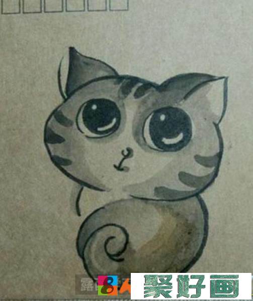 怎么画儿童画小猫