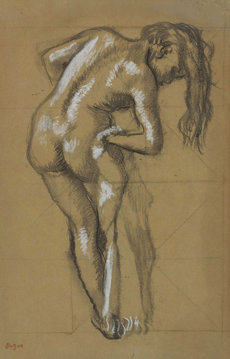 德加作品: 裸女素描