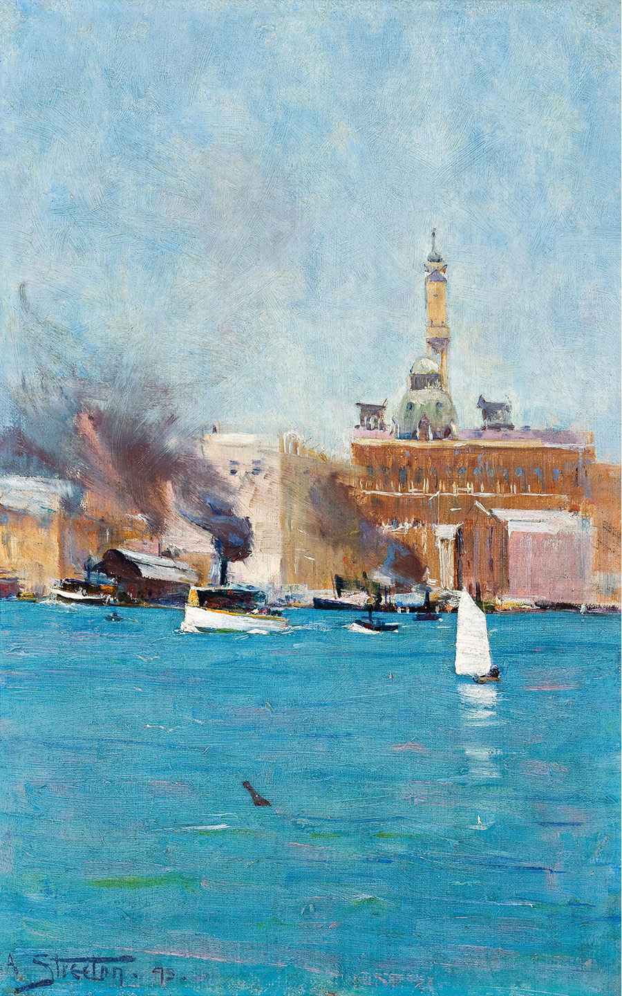 阿瑟·斯切特 (Arthur Streeton) Circular Quay, Sydney Harbour ​环形码头，悉尼港