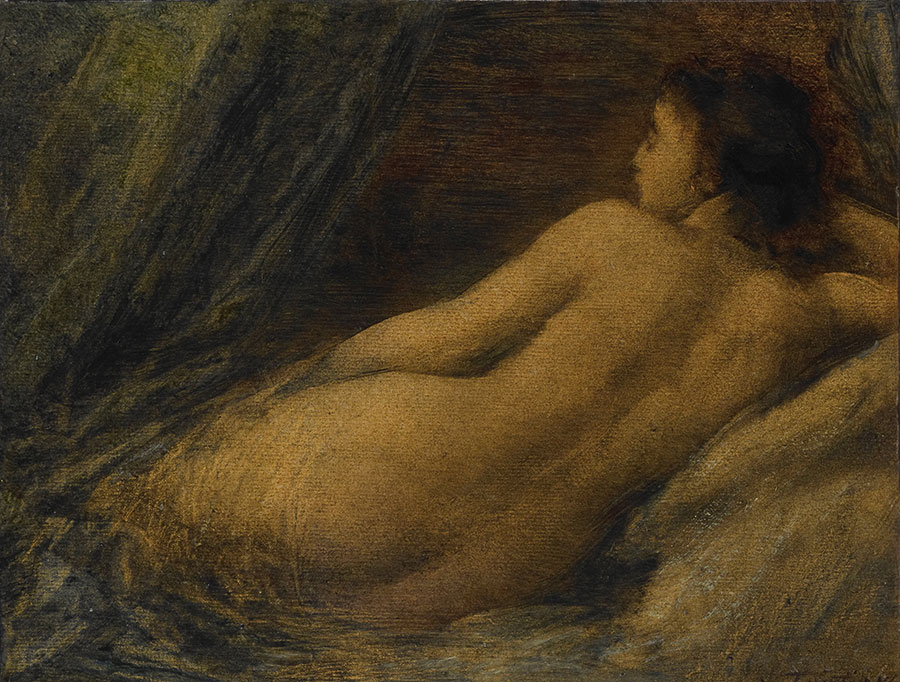 方丹·拉图尔作品: 侧身的裸体女人