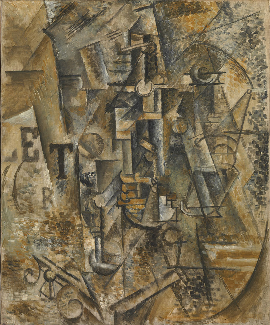 毕加索抽象画：静物与一瓶兰姆酒