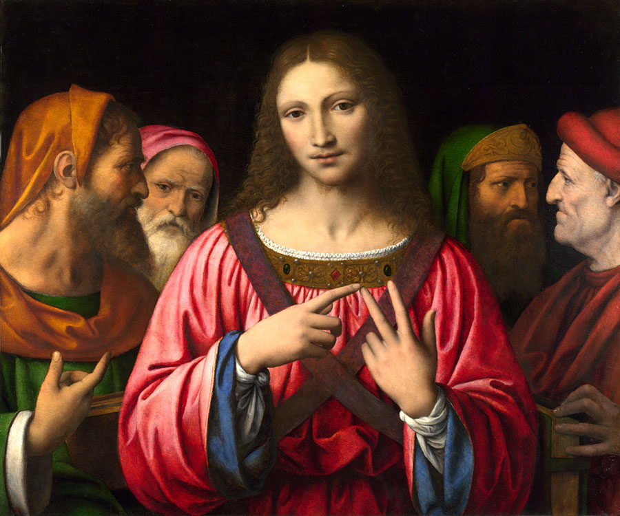 达芬奇作品: 耶稣与门徒在交谈 高清高清大图下载