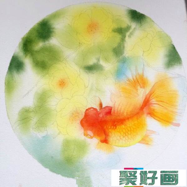 水彩画教程“花与鱼”