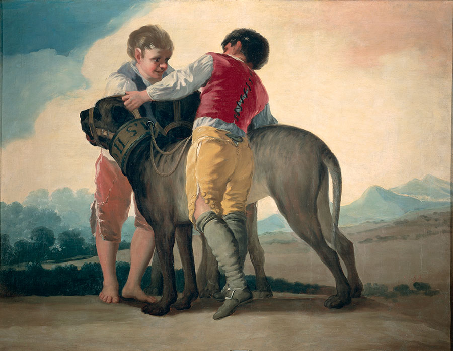 戈雅作品: 男孩和狗油画欣赏