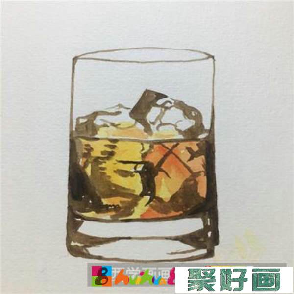 鸡尾酒水彩