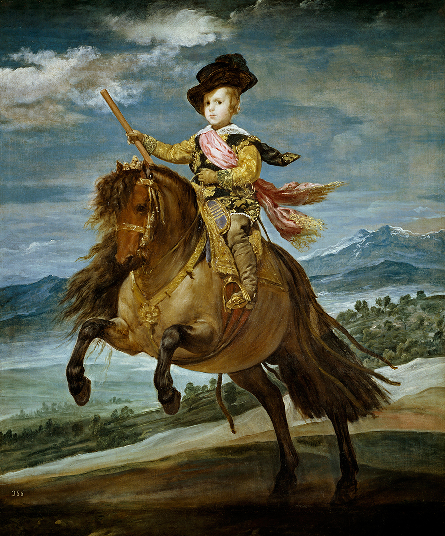 委拉斯开兹作品:骑马的巴尔塔萨·卡洛斯王子 - equestrian portrait of balthasar carlos