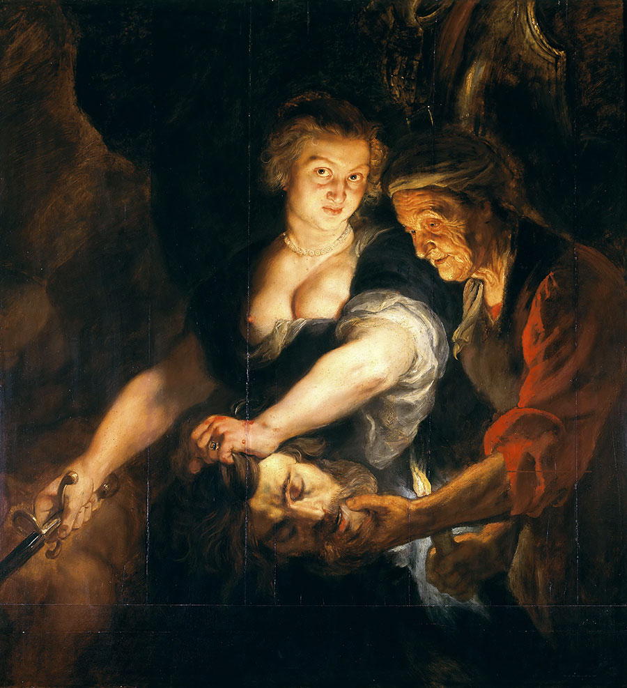 鲁本斯油画作品: Judith with the Head of Holofernes 犹滴杀死荷罗孚尼