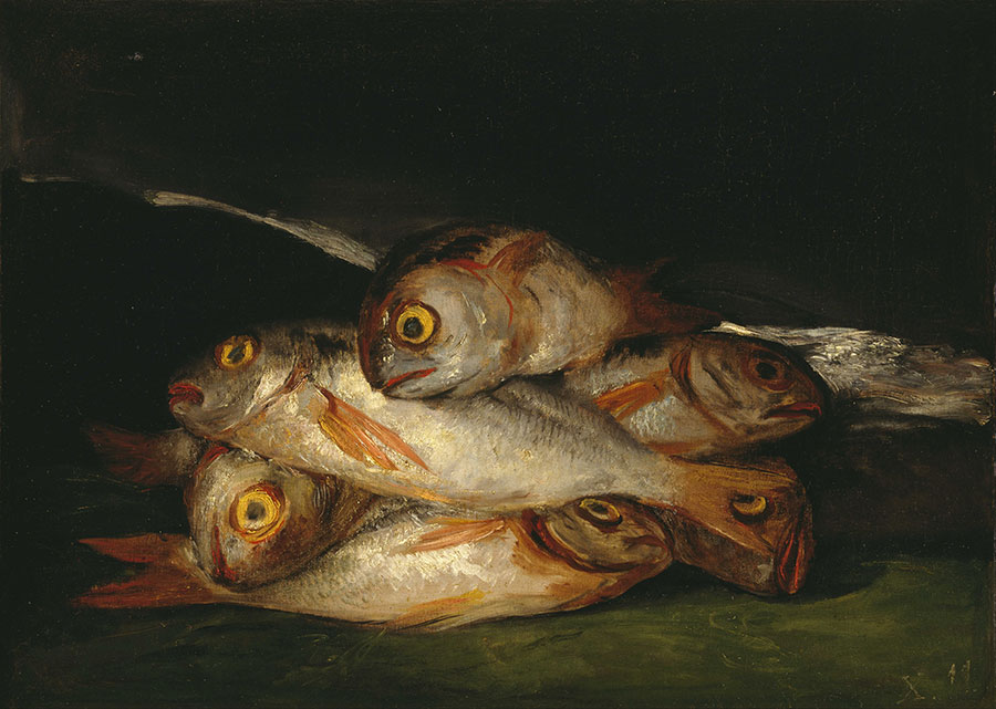 戈雅作品: 鱼油画  死鱼油画