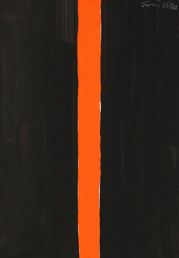 冈瑟·弗格作品: Ohne Titel(schwarz mit orange) 1988