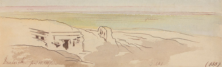 爱德华·李尔风景水彩速写系列: Dendera, 15 January 1867 (155)