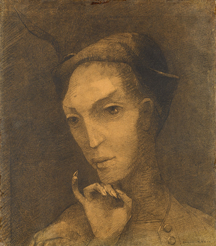 雷东素描作品   女人肖像  高清大图下载