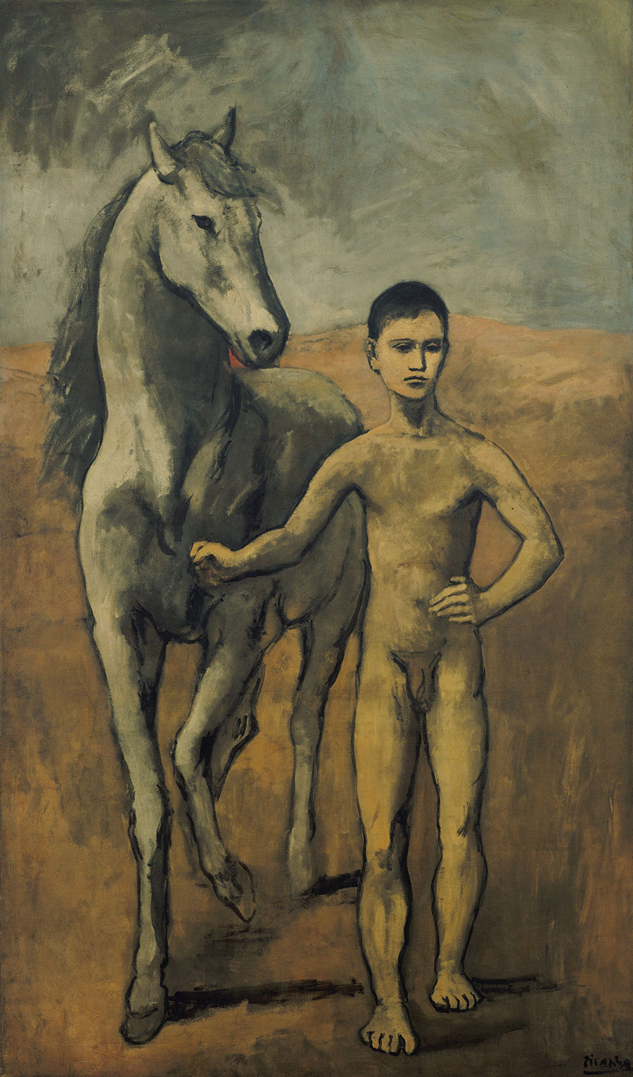 毕加索的画：牵马的男孩（Boy Leading a Horse）