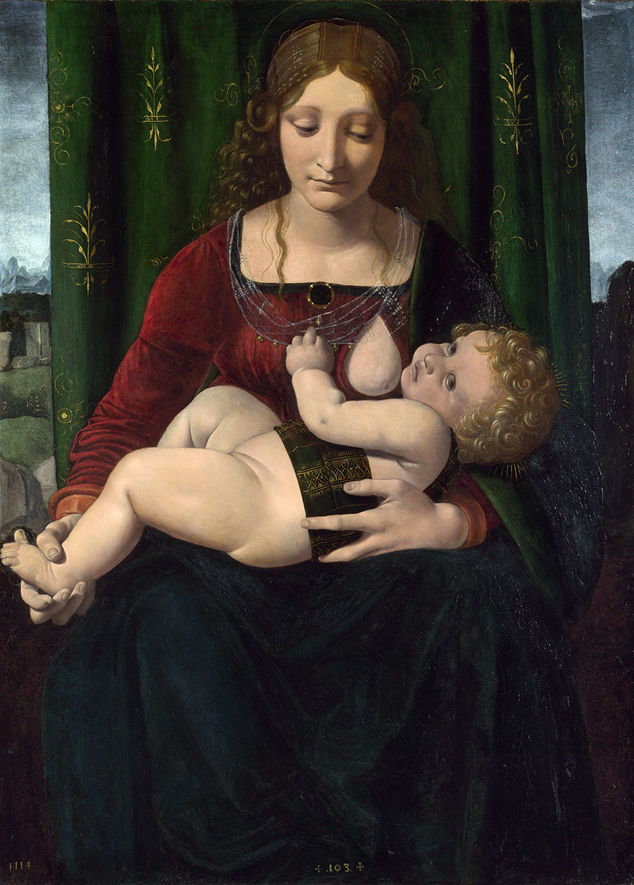 达芬奇作品 圣母哺乳图 高清油画大图下载