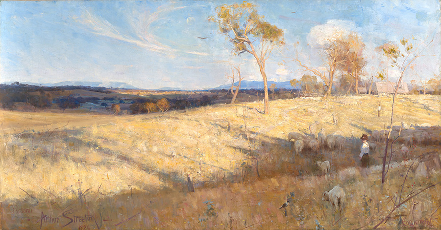 阿瑟·斯切特 (Arthur Streeton)  Golden summer Eaglemont