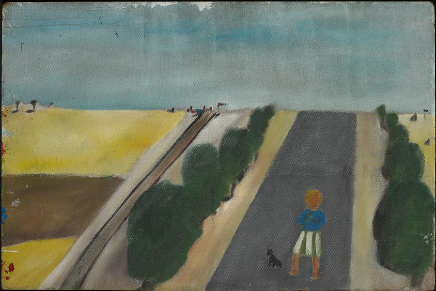 西德尼·诺兰（Sidney Robert Nolan）Girl and dog 女孩和狗