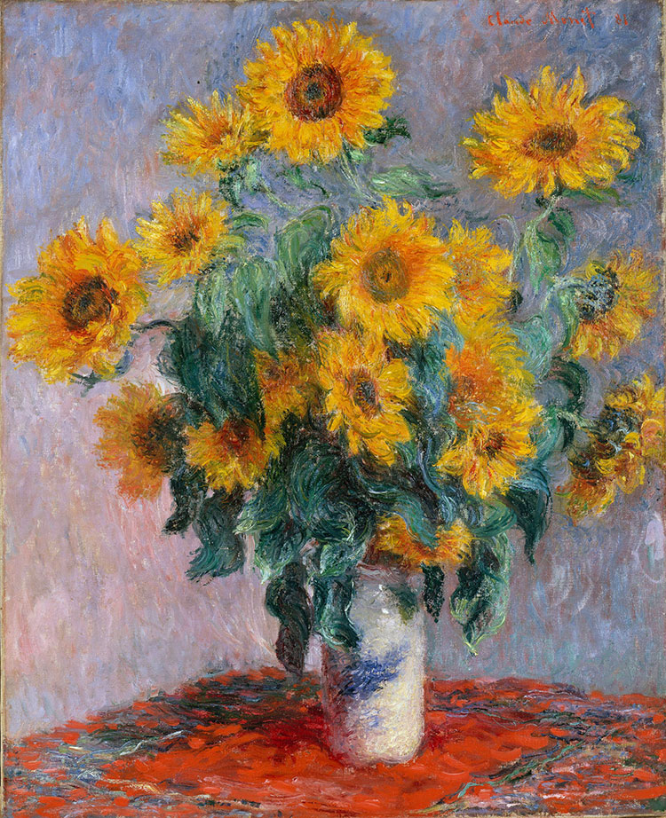 莫奈作品 一束向日葵 Bouquet of Sunflowers 高清大图欣赏