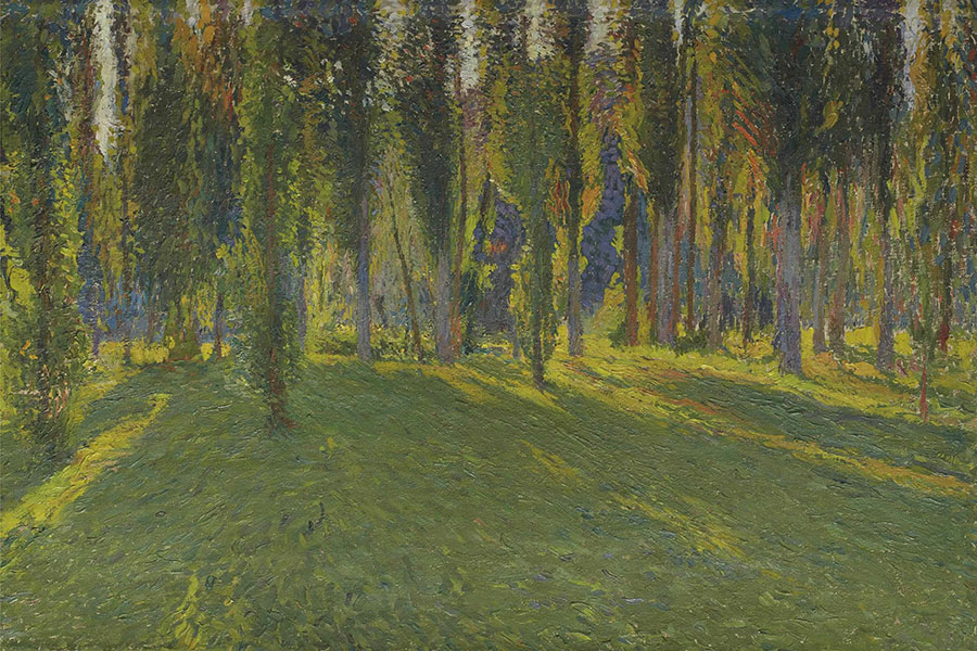 亨利马丁油画: 阳光穿透树林