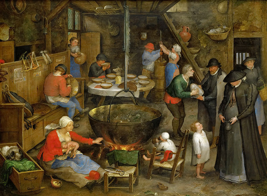 勃鲁盖尔作品: 厨房里的人们