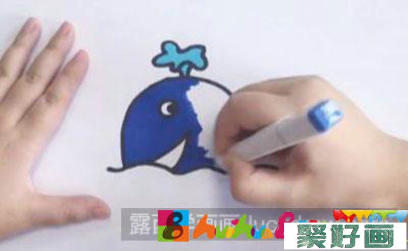 儿童画教程：教你绘制一头鲸鱼