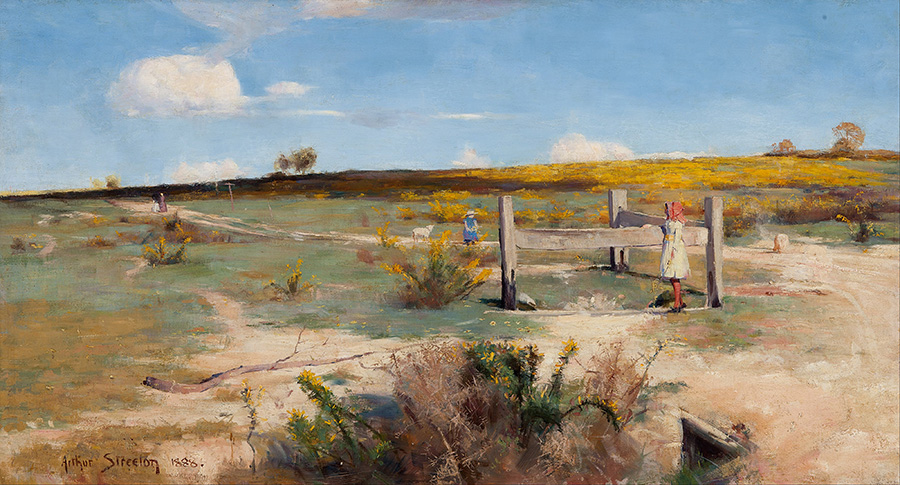 阿瑟·斯切特 (Arthur Streeton)  Early summer gorse in bloom 金雀花盛开