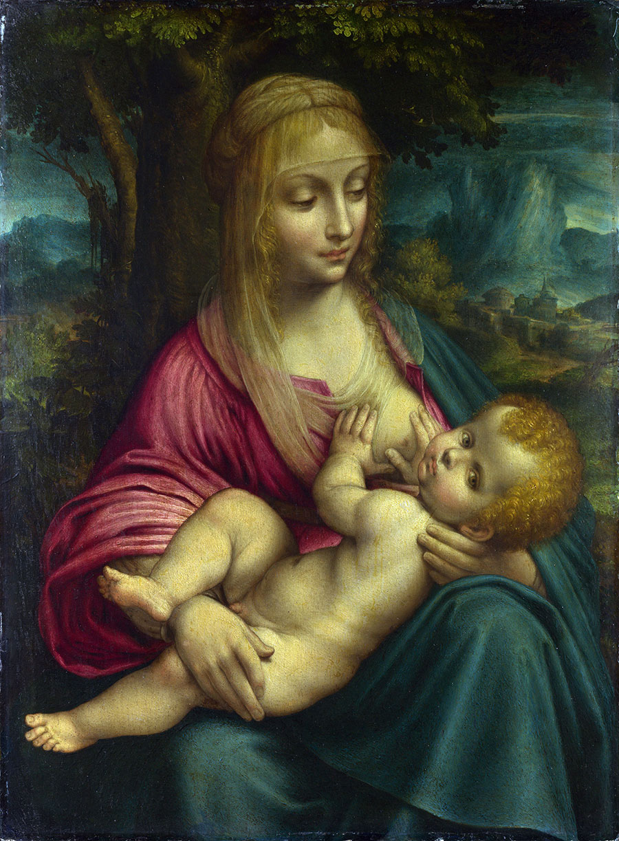 达芬奇《圣母子》 高清油画作品大图下载