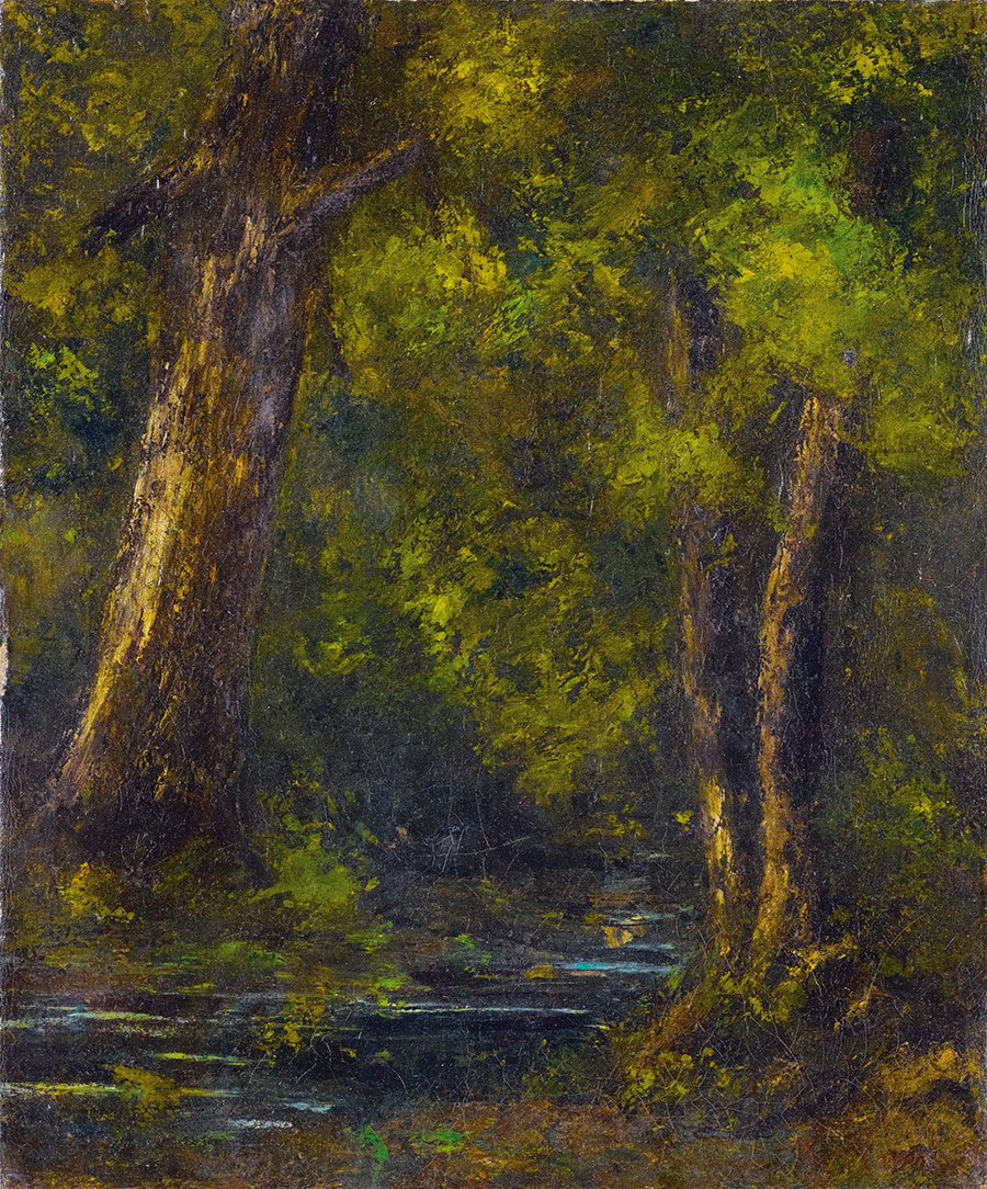 库尔贝作品: 有小溪的森林