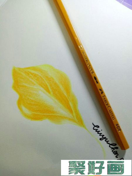 3d立体简单枫叶的彩铅画步骤教程