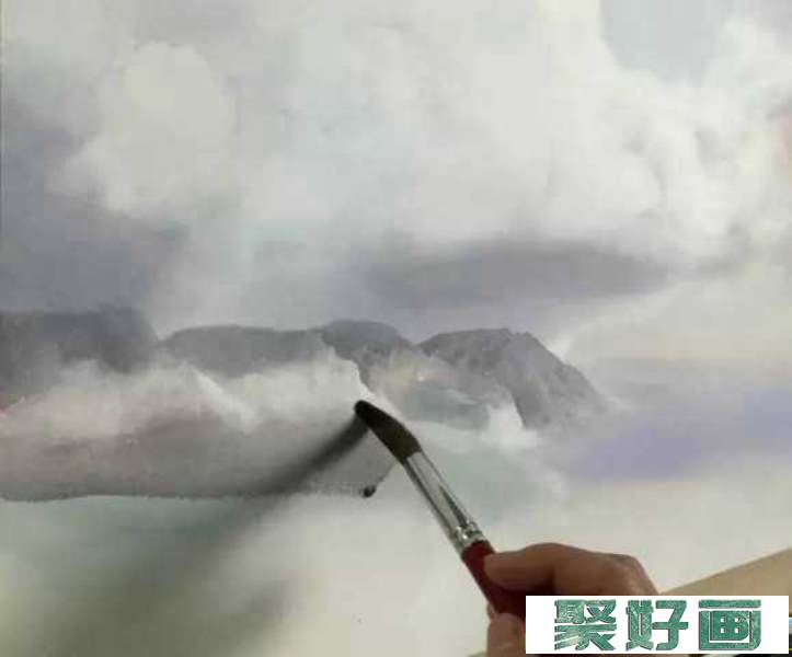 黄有维画云海风景水彩教程详细步骤